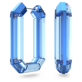 swarovski أقراط حلقية lucent، تصميم متميز، ثمانية الشكل، لون أزرق