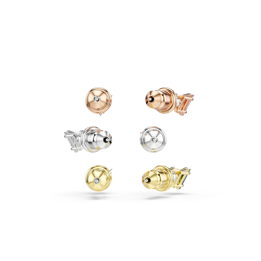 swarovski أقراط دبوسية stilla، قطع مثلث، ألوان متعددة، لمسة نهائية من معادن مختلطة