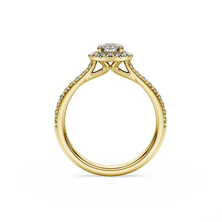 swarovski خاتم سوليتير eternity، ألماس مُصنع في المختبر إجمالي 0 8 قيراط، شكل دائري، ذهب أصفر عيار 18 قيراط