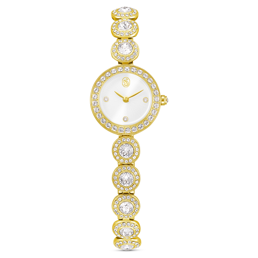 swarovski ساعة una angelic، سوار كريستال، لون ذهبي، لمسة نهائية باللون الذهبي