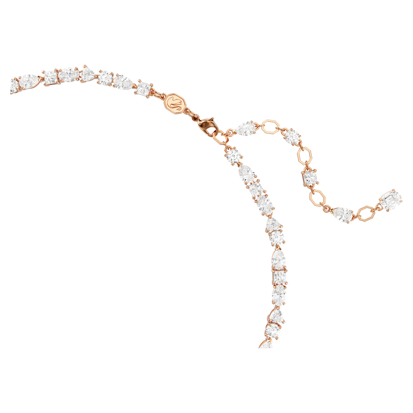 swarovski عقد mesmera، قطع متنوع، لون أبيض، طلاء ذهبي وردي