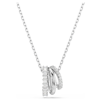 swarovski قلادة hyperbola، قطع مستدير، لون أبيض، طلاء روديوم