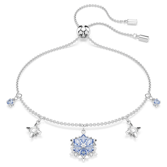 swarovski سوار magic، شكل ندفة ثلج، لون أزرق، طلاء روديوم