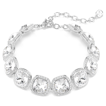 swarovski سوار una angelic، قطع كوشن، لون أبيض، طلاء روديوم