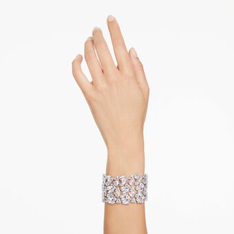 swarovski سوار mesmera، قطع متنوع، لون أبيض، طلاء روديوم