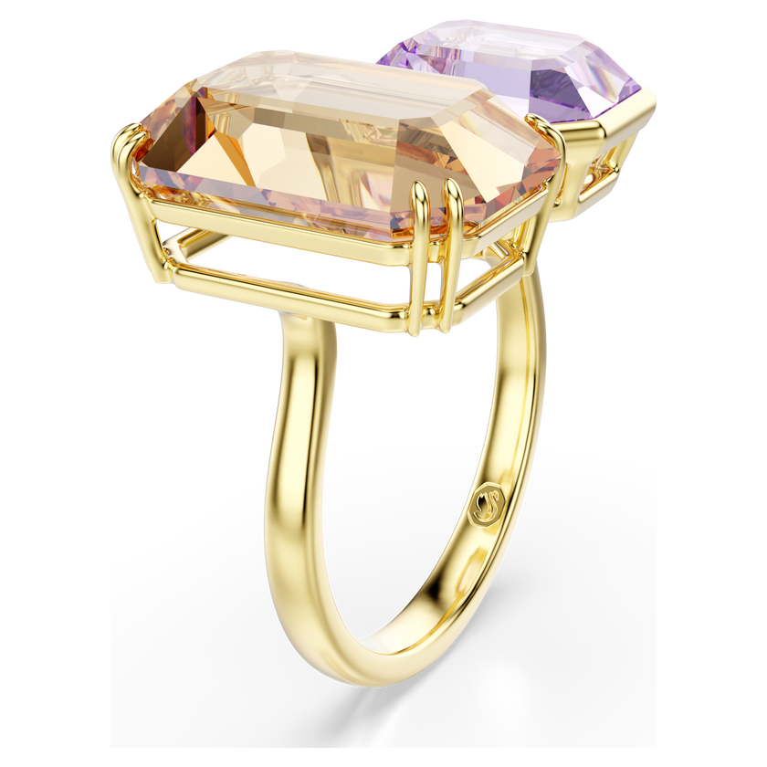 swarovski خاتم مفتوح millenia، قطع مُثَمَّن، ألوان متعددة، لمسة نهائية من الذهب عيار 18 قيراط