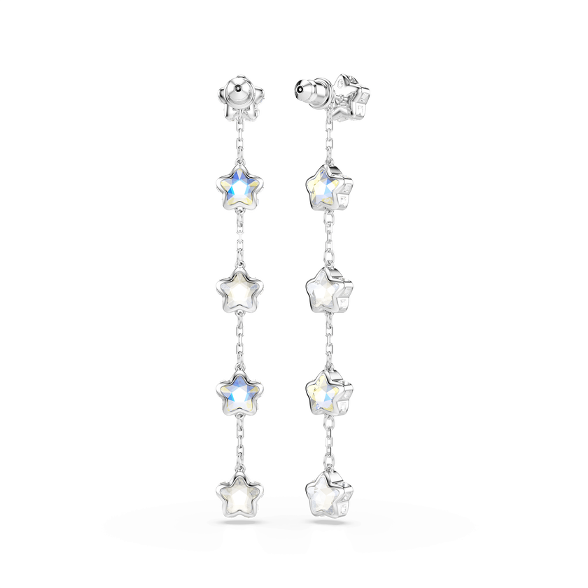 swarovski أقراط chroma، قطع متنوع، نجمة، لون أبيض، طلاء روديوم