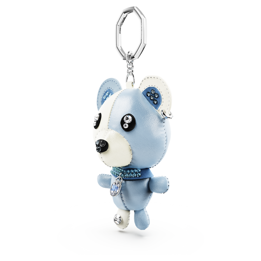 swarovski حلية الحقيبة teddy، شكل دب، لون أزرق، طلاء روديوم