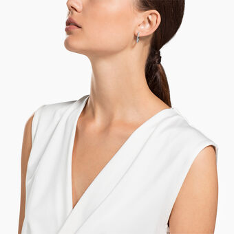 swarovski أقراط حلقية sommerset، لون أبيض، طلاء روديوم