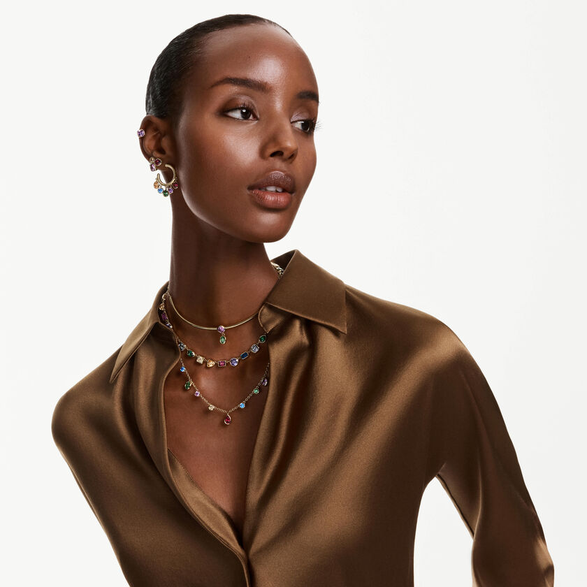 swarovski أقراط دبوسية imber، قطع متنوع، ألوان متعددة، لمسة نهائية من الذهب عيار 18 قيراط