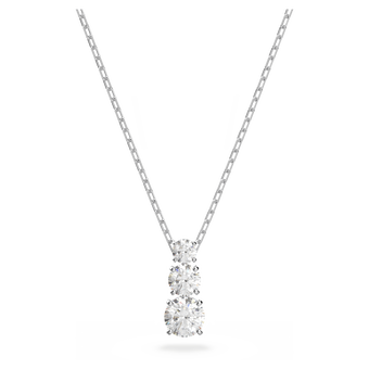 swarovski قلادة stilla attract، قطع مستدير،  لون أبيض،  طلاء روديوم