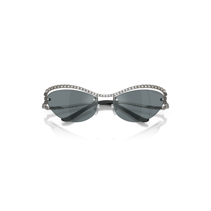 swarovski نظارات شمسية، شكل كات آي، sk7048، لون فضي