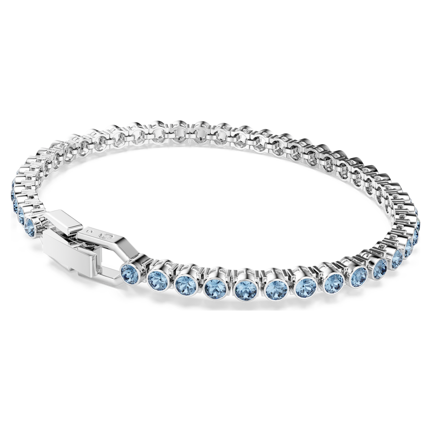 swarovski سوار تنس imber emily، قطع دائري، لون أزرق، طلاء روديوم