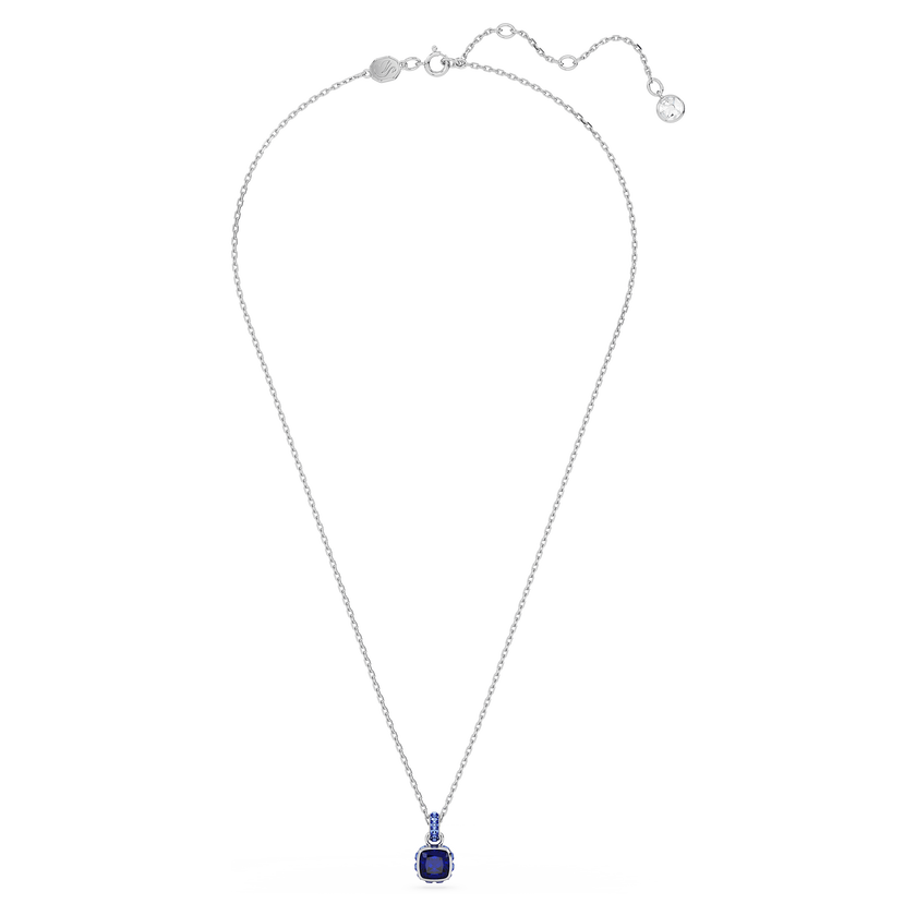 swarovski قلادة birthstone، قطع مربع، ديسمبر، لون أزرق، طلاء روديوم