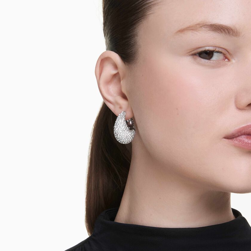swarovski أقراط sublima، كبير، لون أبيض، طلاء روديوم