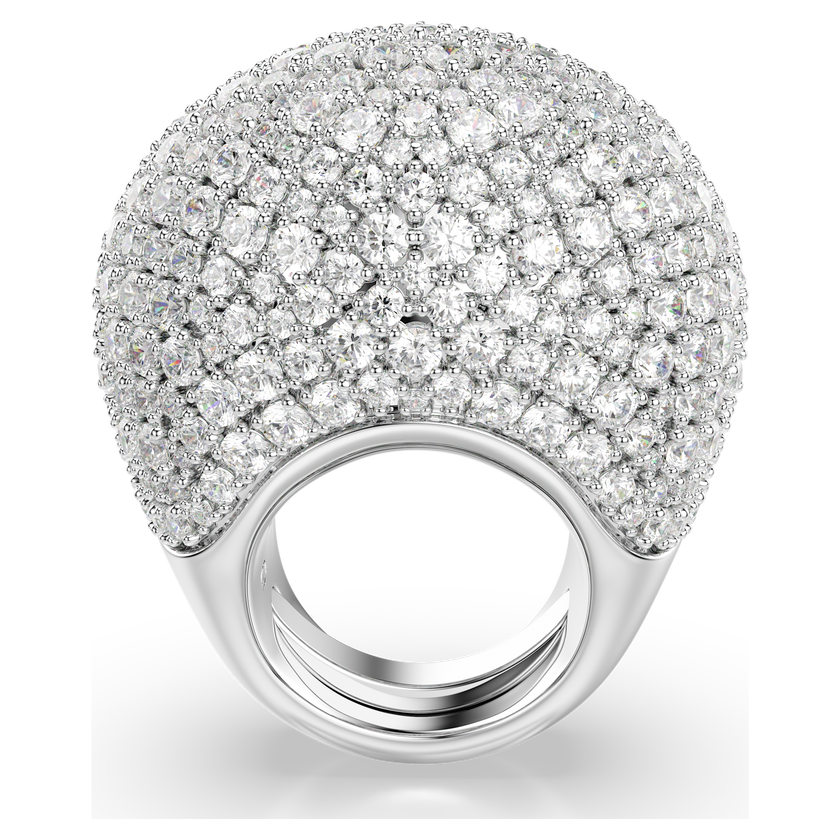 swarovski خاتم كوكتيل sublima، كبير، لون أبيض، طلاء روديوم