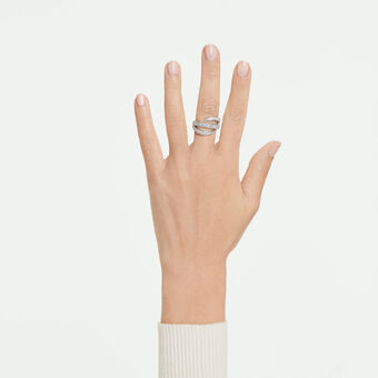 swarovski خاتم vienna، قطع متنوع، بجعة، لون أبيض، طلاء روديوم