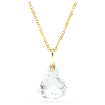 swarovski قلادة lunar، قطع بيضاوي، لون أبيض، لمسة نهائية من الذهب عيار 18 قيراط