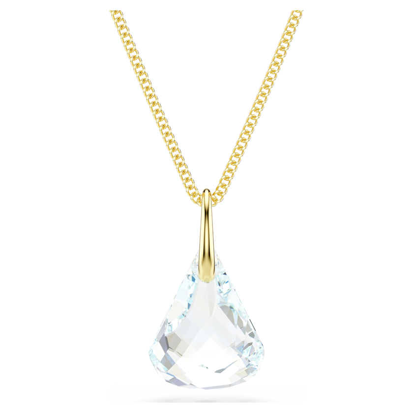swarovski قلادة lunar، قطع بيضاوي، لون أبيض، لمسة نهائية من الذهب عيار 18 قيراط