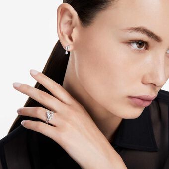 swarovski خاتم galaxy، أحجار ألماس مُصنعة في المختبر بإجمالي 1 4 قيراط، ذهب أبيض عيار 18