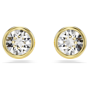 swarovski أقراط دبوسية imber، قطع مُستدير، لون أبيض، طلاء بلون ذهبي