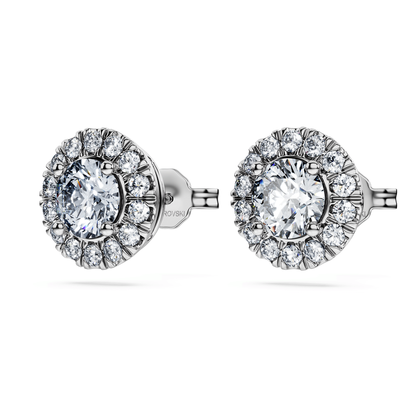 swarovski أقراط دبوسية eternity، أحجار ألماس مُصنعة في المختبر بإجمالي 2 قيراط، ذهب أبيض عيار 18