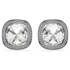 swarovski أقراط بمشبك una angelic، قطع كوشن، لون أبيض، طلاء روتينيوم