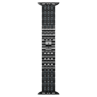 swarovski سوار نسائي رفيع برَّاق يناسب الساعة الذكية apple watch ، لون أسود، لمسة نهائية باللون الأسود