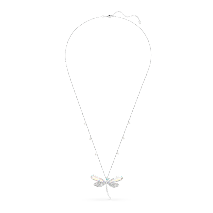 قلادة وبروش ariana grande x swarovski، قطع متنوع، شكل يعسوب، لون أخضر، طلاء روديوم
