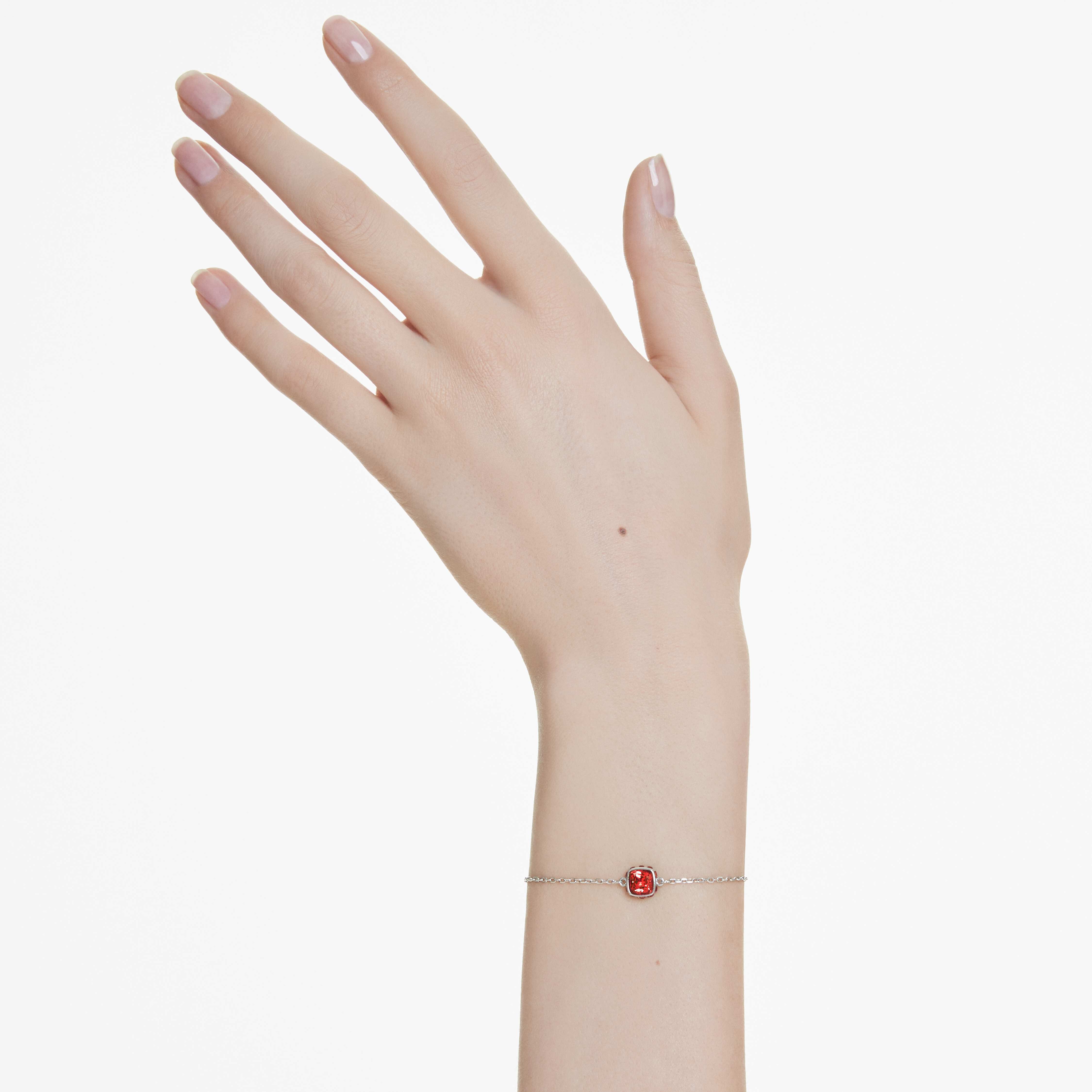 swarovski سوار birthstone، قطع مربع، july، لون أحمر، طلاء روديوم