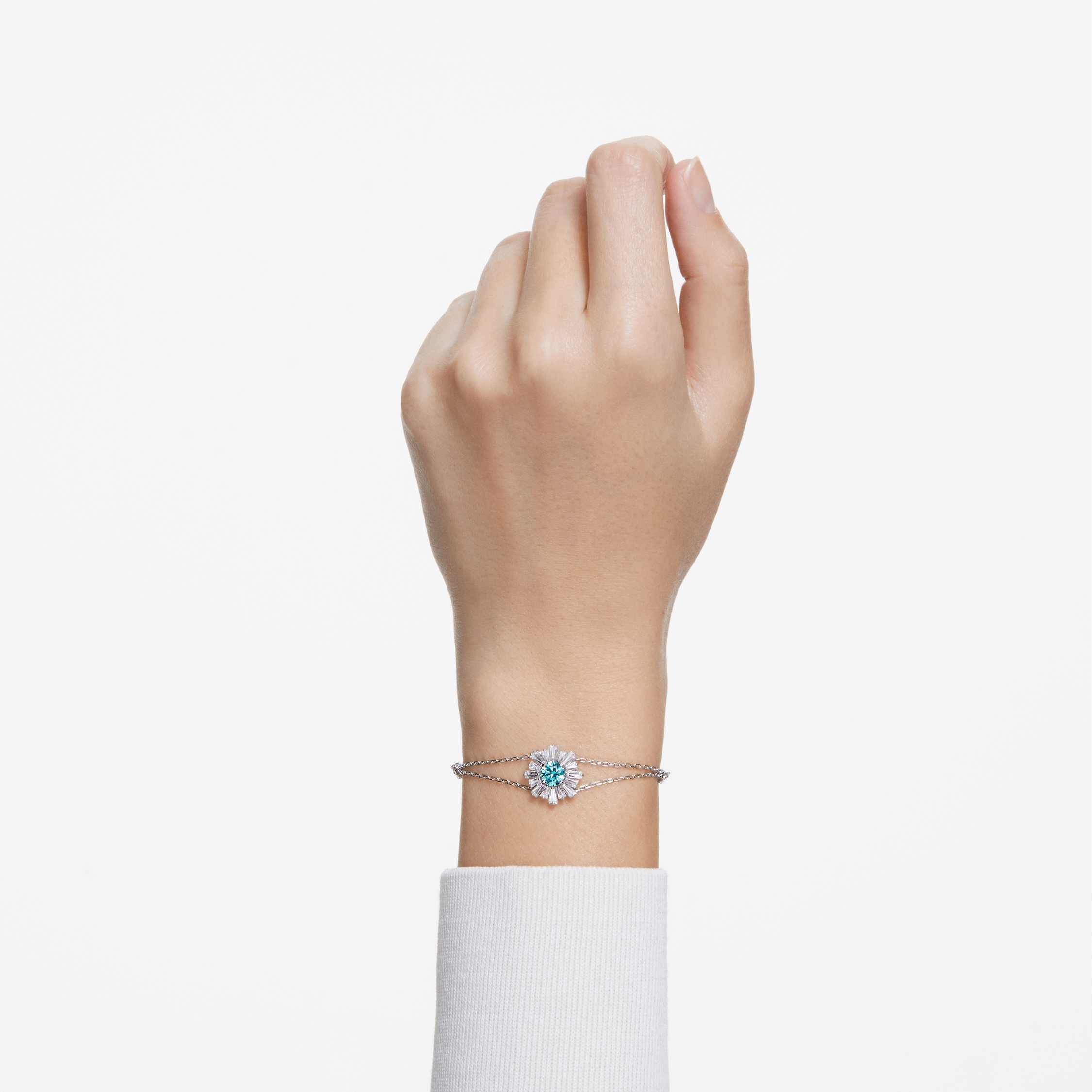 swarovski سوار sunshine ، لون أخضر، طلاء روديوم