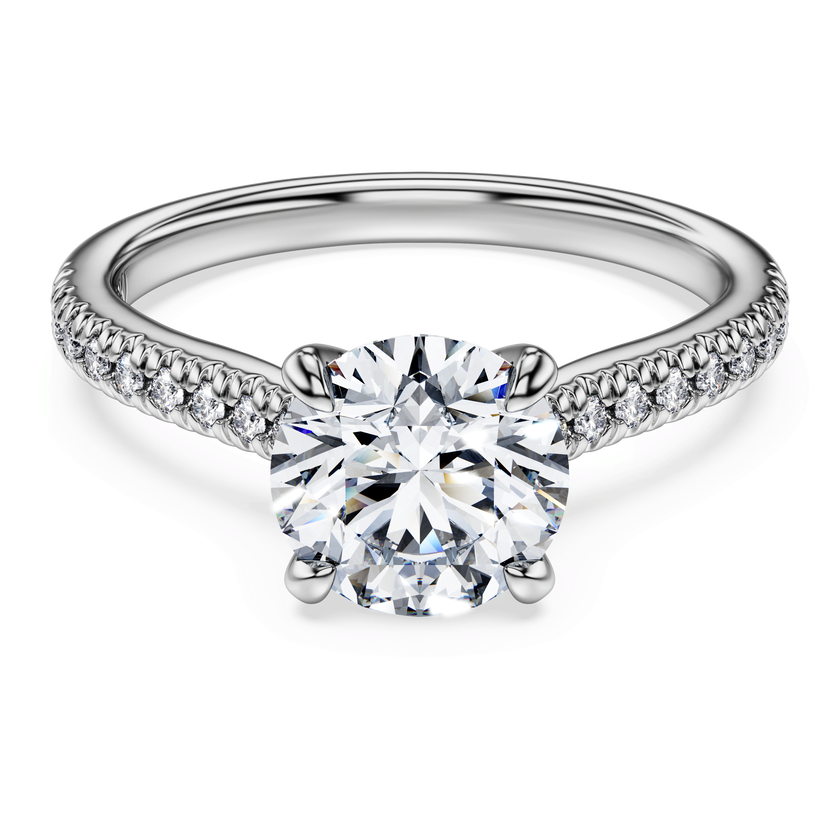 swarovski خاتم سوليتير eternity، ألماس مُصنع في المختبر إجمالي 1 7 قيراط، شكل دائري، ذهب أبيض عيار 18 قيراط
