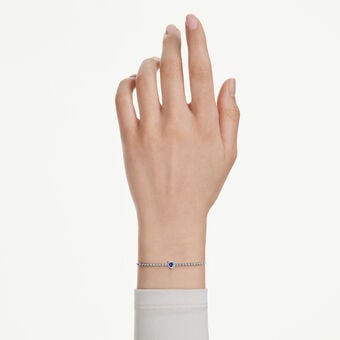 swarovski سوار one، قطع متنوع، شكل قلب، لون أزرق، طلاء روديوم