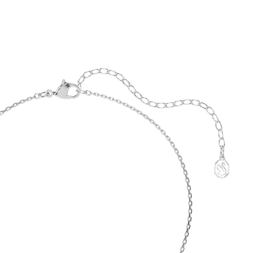 swarovski gema pendant  mixed cuts  pink  rhodium plated