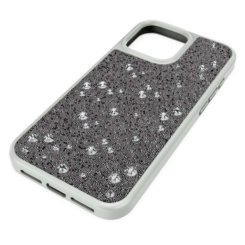 swarovski حافظة هاتف ذكي high، تصميم متباين، iphone  16 pro max، لون فضي