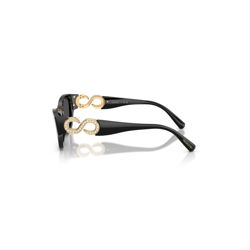 swarovski نظارات شمسية، شكل كات آي، sk6076، لون أسود