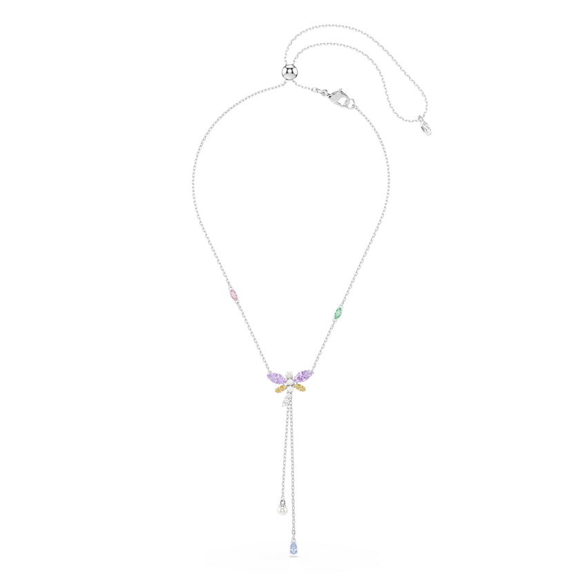 عقد ariana grande x swarovski على شكل حرف y، قطع متنوع، شكل يعسوب، ألوان متعددة، طلاء روديوم