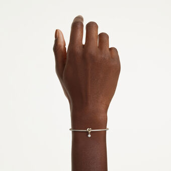 swarovski سوار lifelong، قطع مستدير، شكل قلب، لون أبيض، طلاء باللون الذهبي