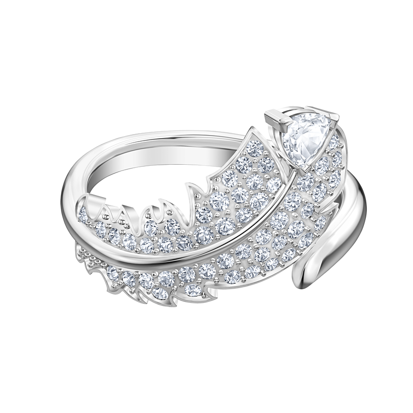 swarovski خاتم nice  ، أبيض ، طلاء الروديوم