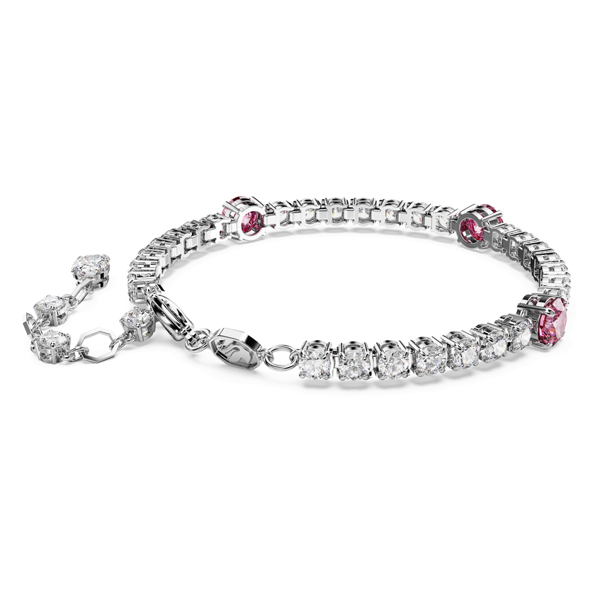 swarovski سوار matrix tennis، قطع متنوع، لون وردي، طلاء روديوم