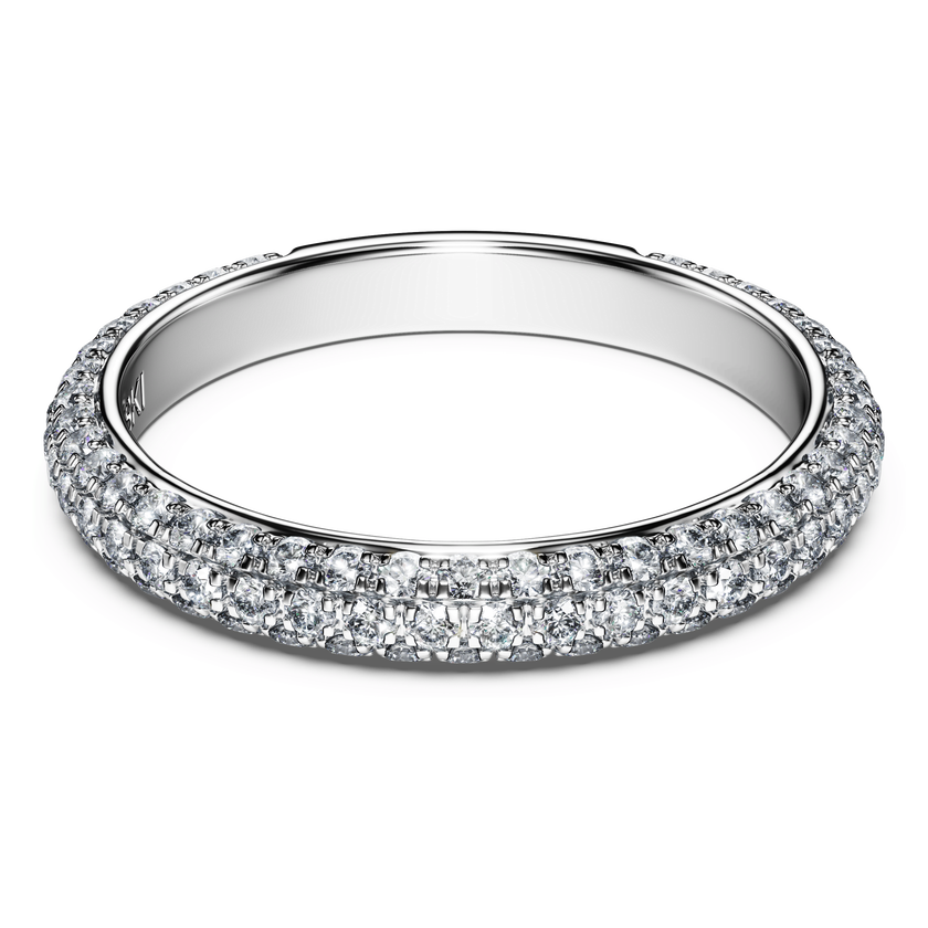 swarovski خاتم eternity، ألماس مُصنع في المختبر إجمالي 0 75 قيراط، شكل دائري، ذهب أبيض عيار 18