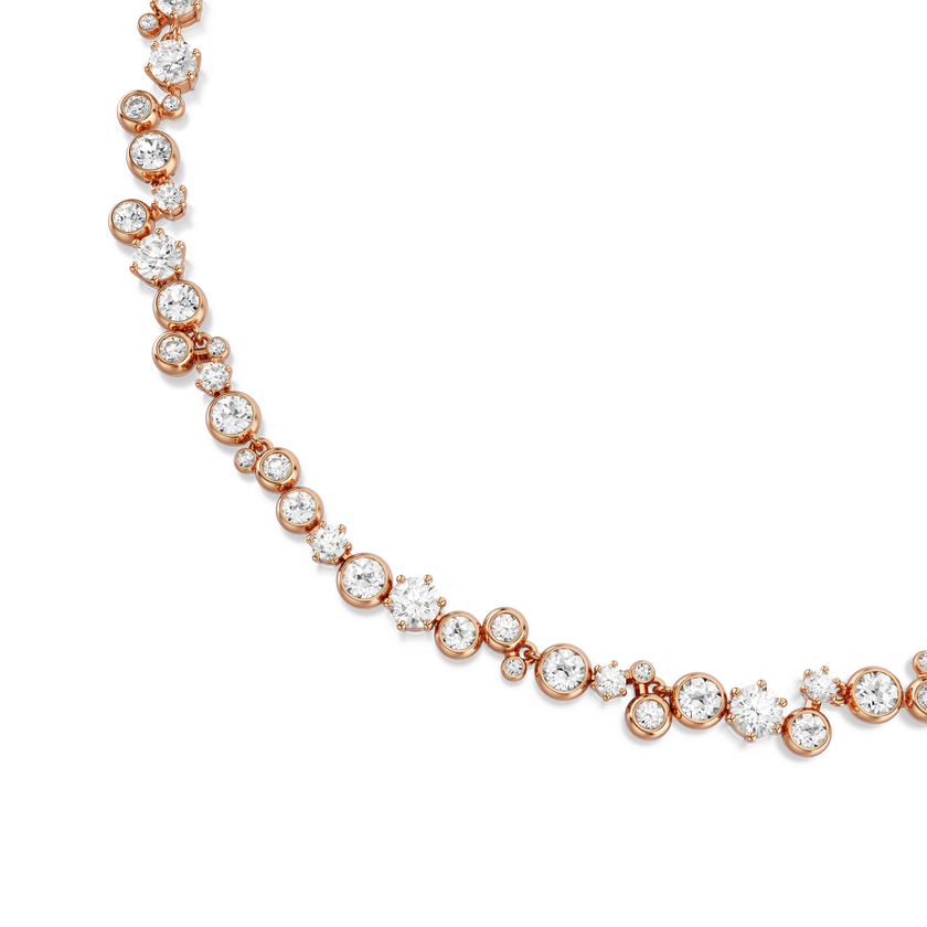 swarovski عقد constella، قطع مُستدير، لون أبيض، لمسة نهائية من الذهب الوردي عيار 18 قيراط