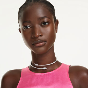 swarovski عقد شوكر idyllia، قطع متنوع، شكل سهم، لون أبيض، طلاء روديوم