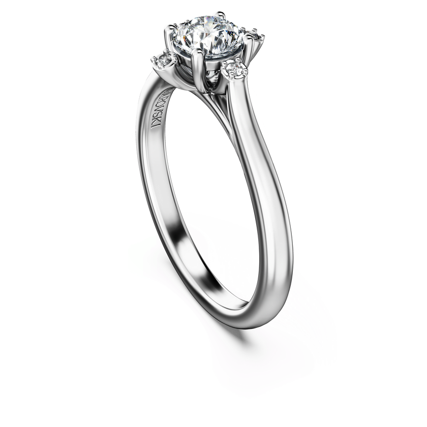 swarovski خاتم galaxy، ألماس مُصنع في المختبر إجمالي 0 5 قيراط، شكل دائري، ذهب أبيض عيار 18 قيراط
