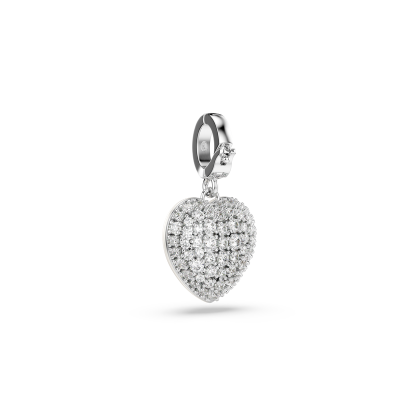 swarovski حلية idyllia، قطع متنوع، طلاء بلون اللؤلؤ، شكل قلب، لون أبيض، طلاء روديوم