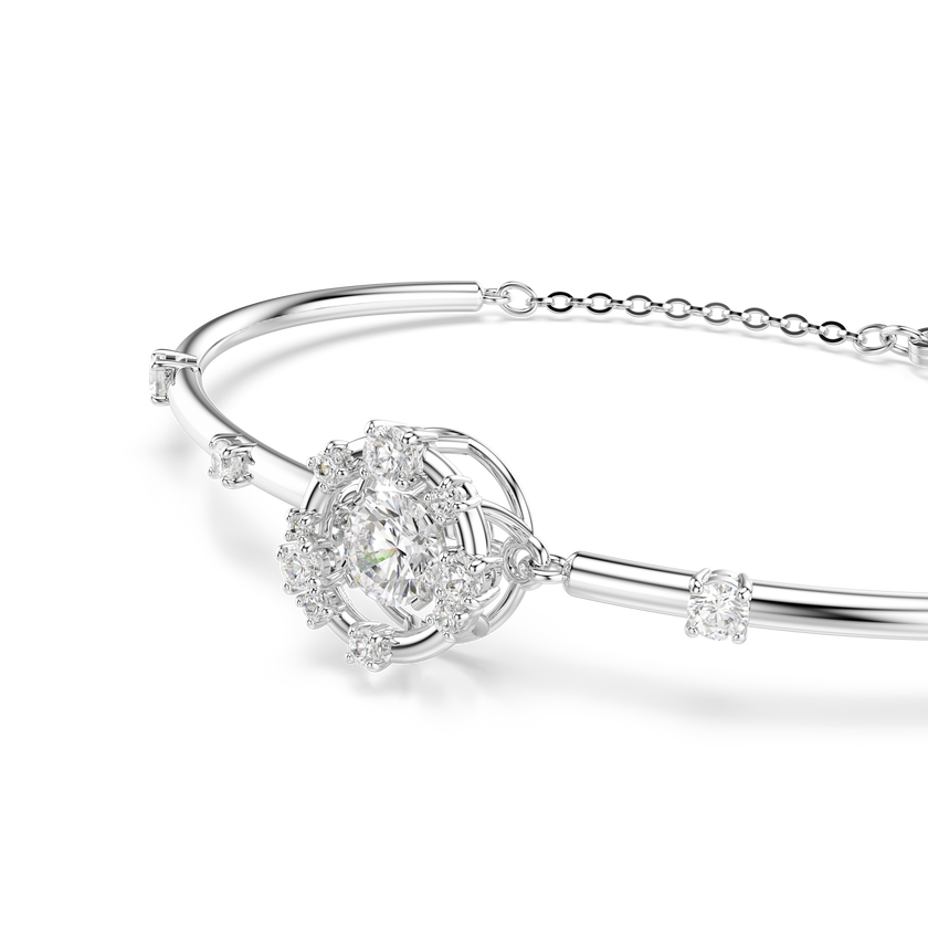 swarovski سوار constella، قطع مستدير، حجر متراقص، لون أبيض، طلاء روديوم