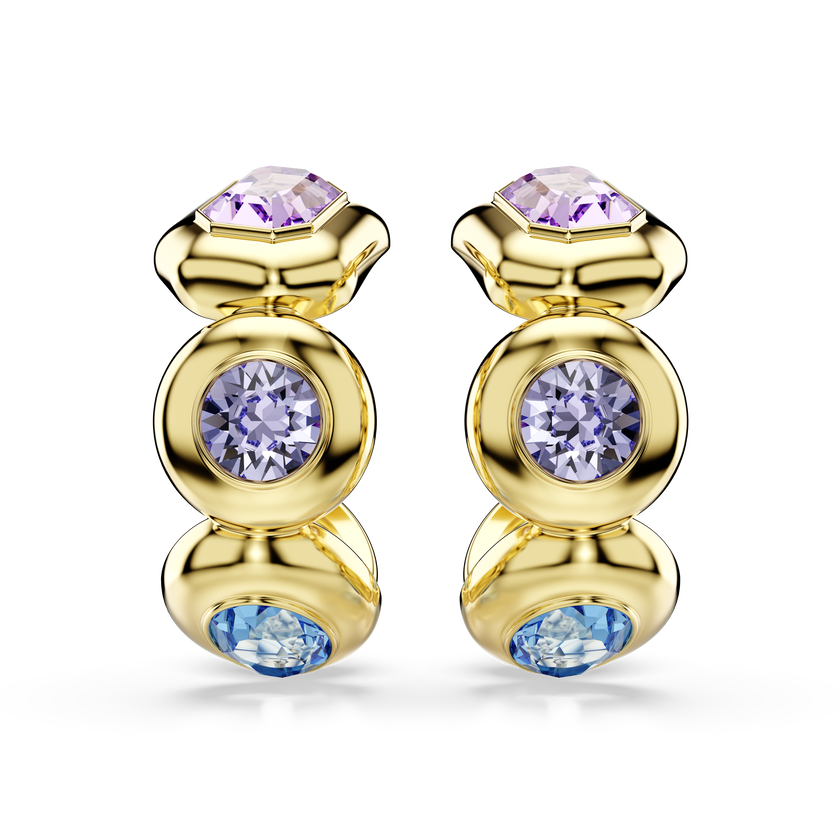 swarovski أقراط حلقية gema، قطع متنوع، ألوان متعددة، طلاء باللون الذهبي