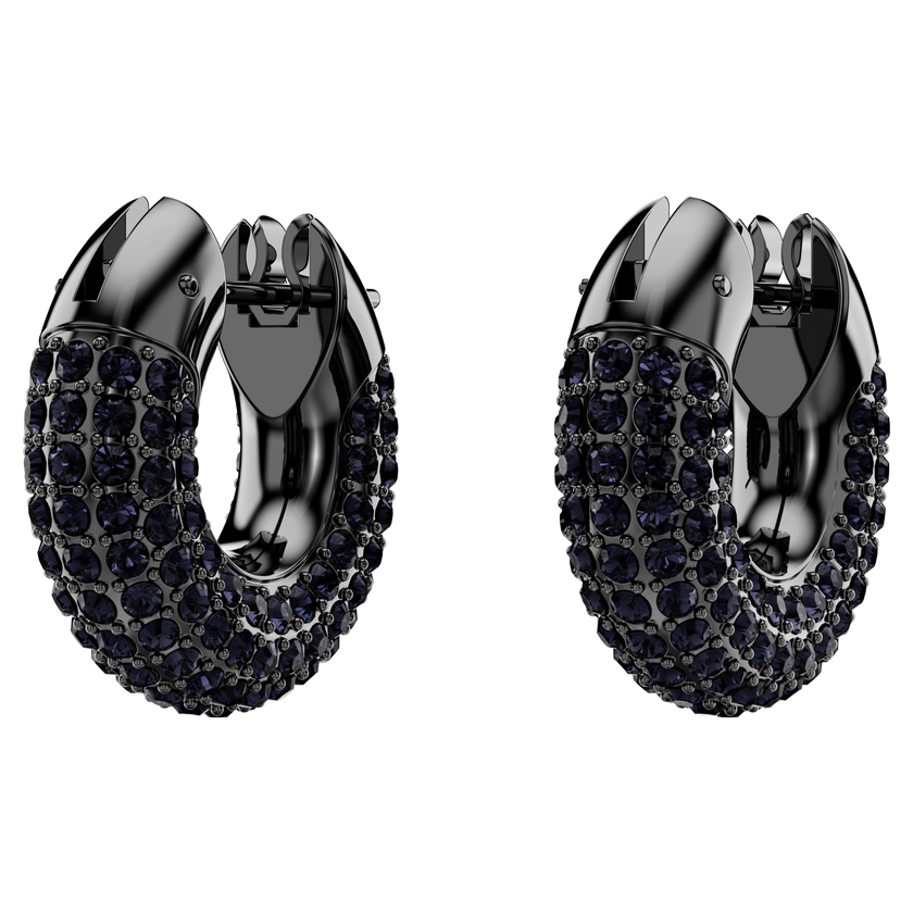 swarovski أقراط dextera حلقية، كريستالات متراصة، طلاء روثينيوم