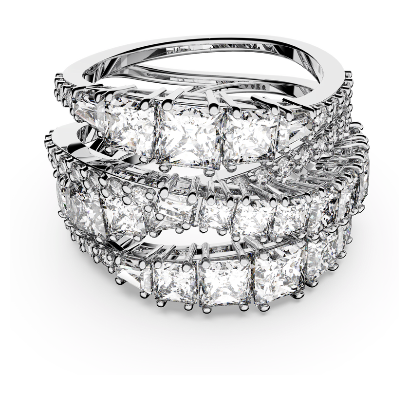 swarovski خاتم hyperbola، قطع مختلط، لون أبيض، طلاء روديوم