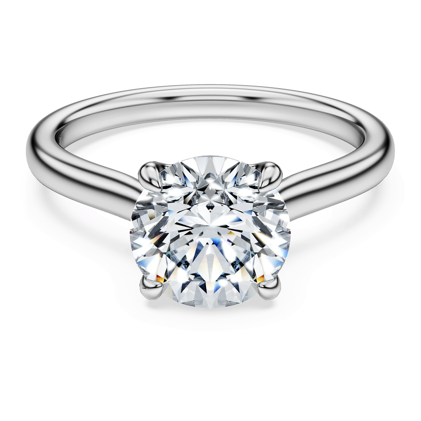 swarovski خاتم سوليتير eternity، أحجار ألماس مُصنعة في المختبر بإجمالي 2 قيراط، قطع دائري، ذهب أبيض عيار 18